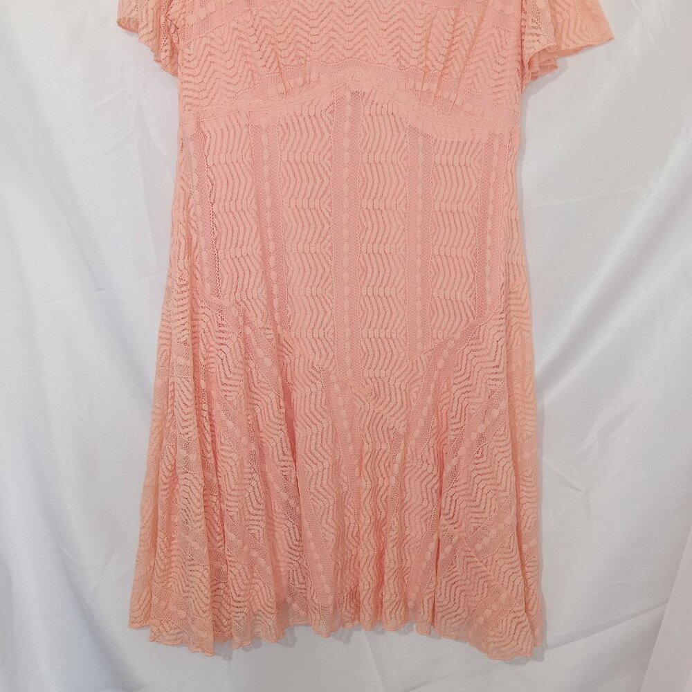 Rabbit Rabbit Rabbit Designs Peach Lace Dress Womens Sz 18 NWT Boho Cottagecore - Picture 9 of 12